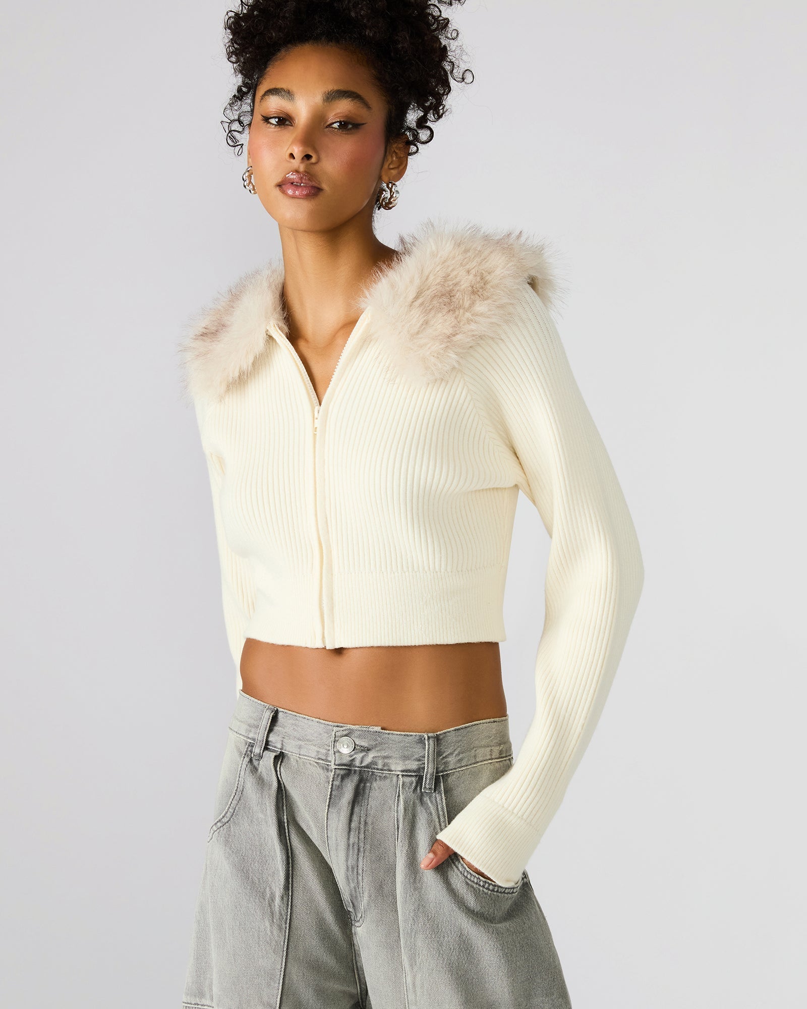 LYSIA SWEATER JACKET CREAM